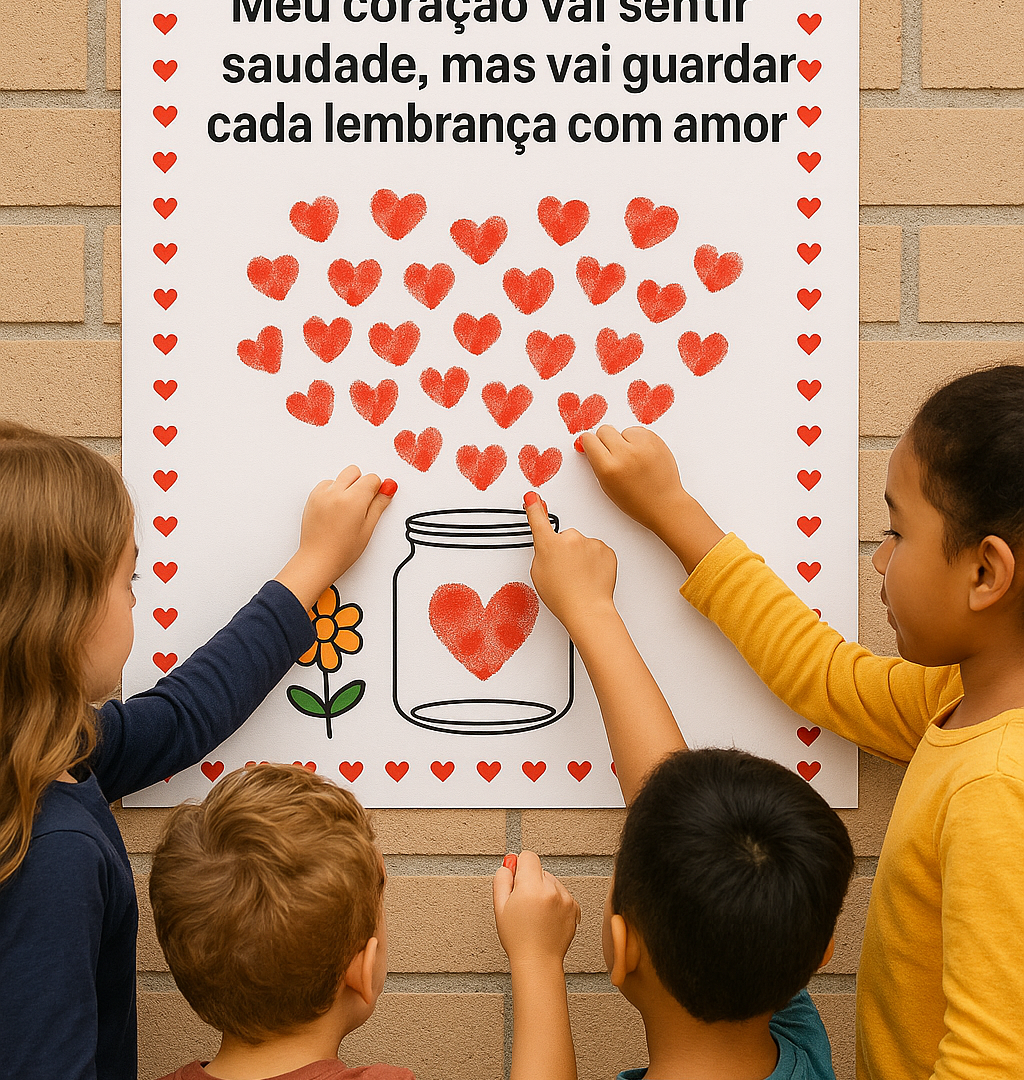 Cartaz + Atividade individual “Meu Coração Vai Sentir Saudade” – Aula da Saudade