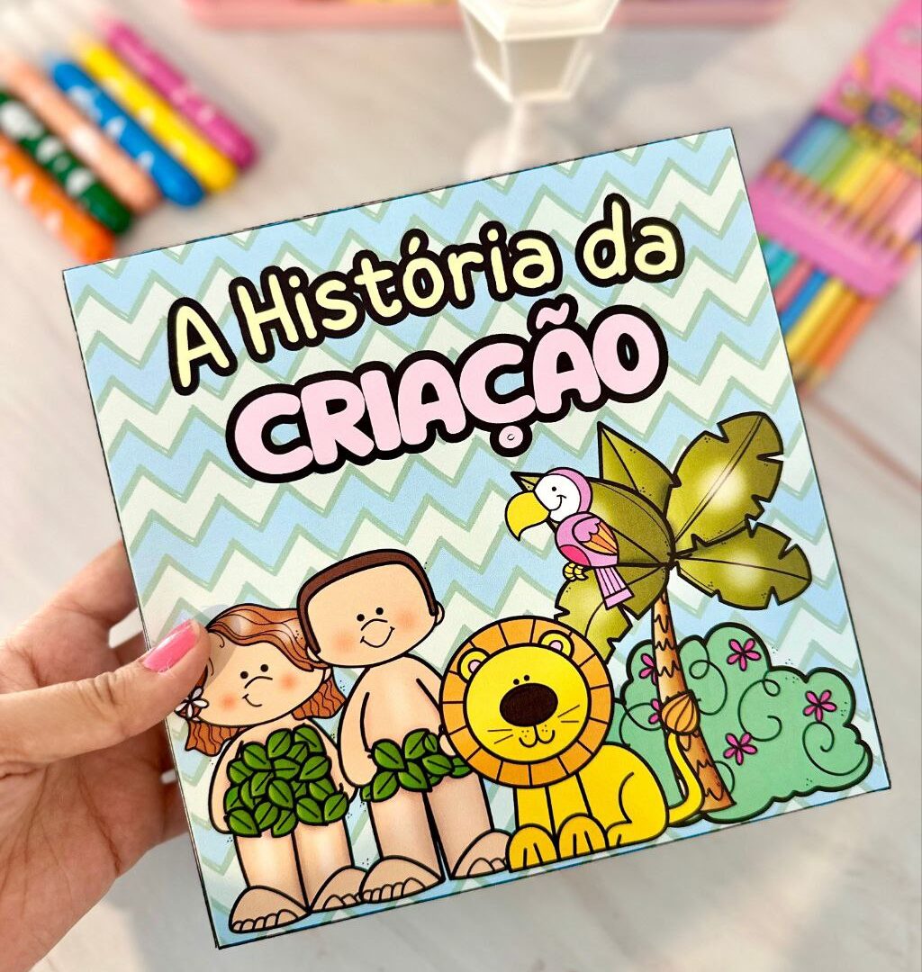 Livro na caixa “A História da Criação”