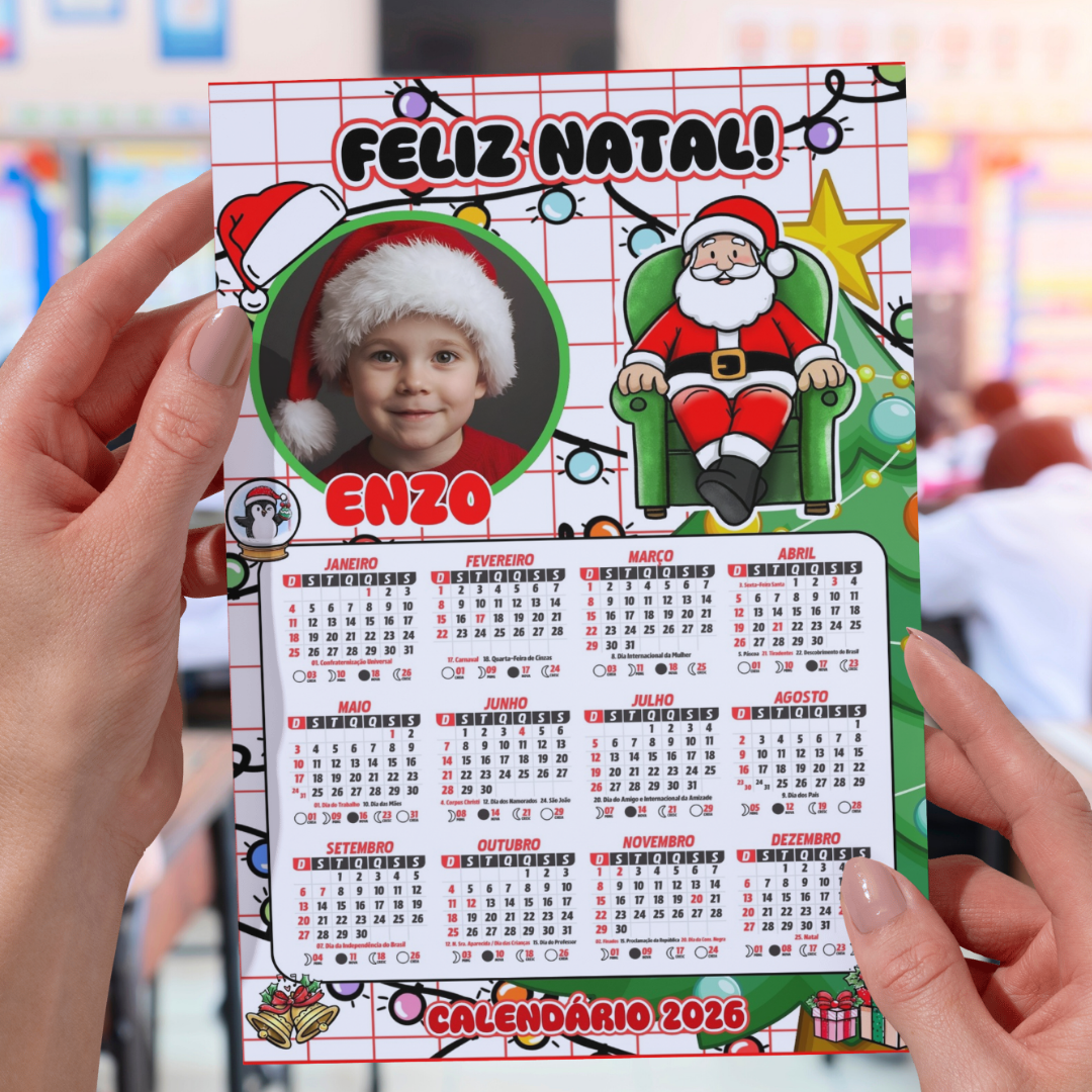 CALENDÁRIO EDITÁVEL PERSONALIZADO – NATAL