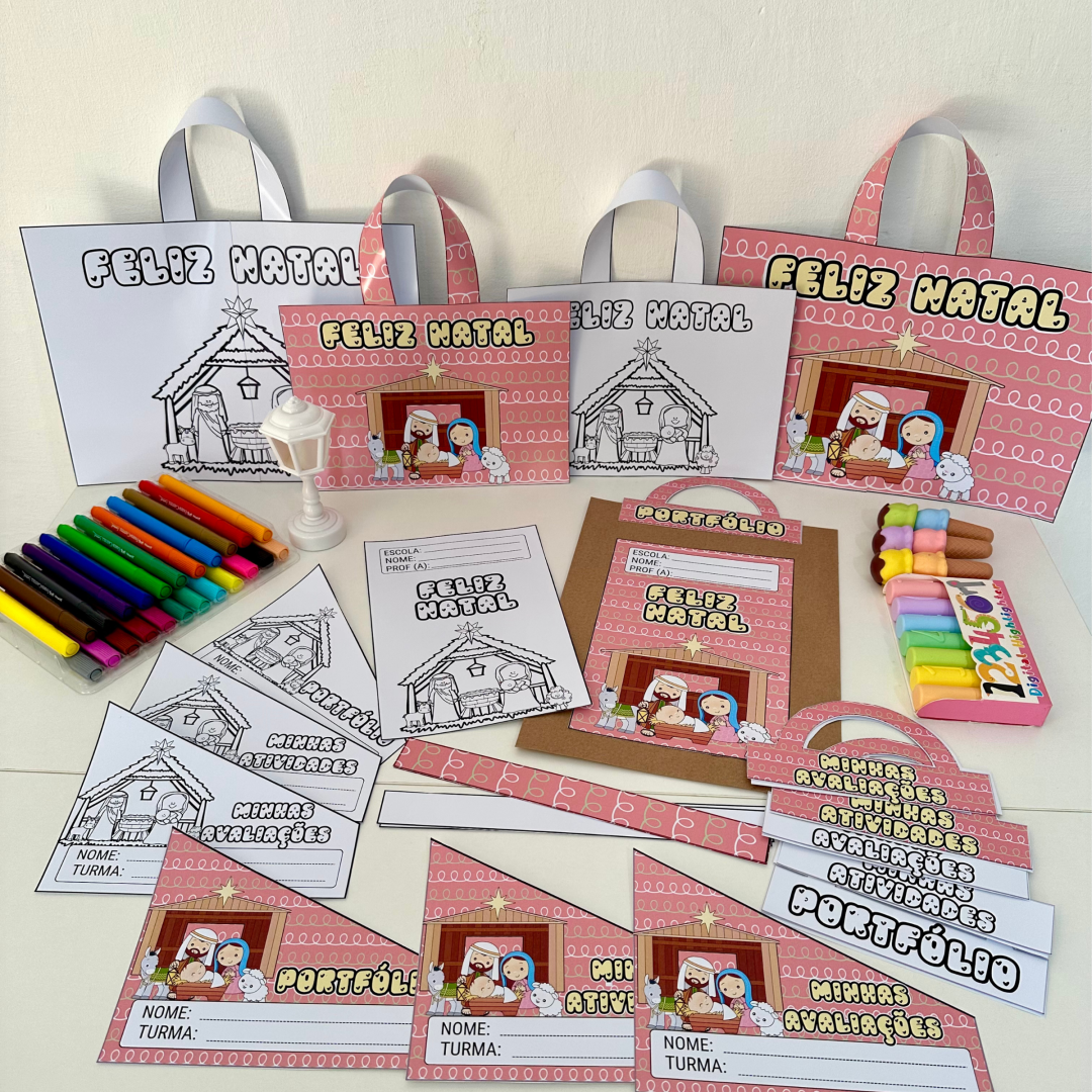 Kit Capas de Atividades tema Natal Cristão
