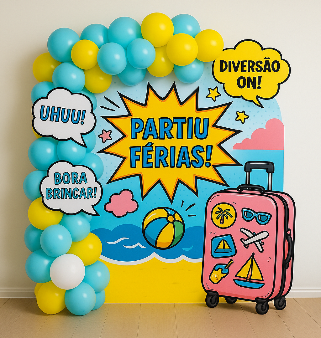 Painel HQ “Partiu Férias!”  – Tema Viagem e Diversão
