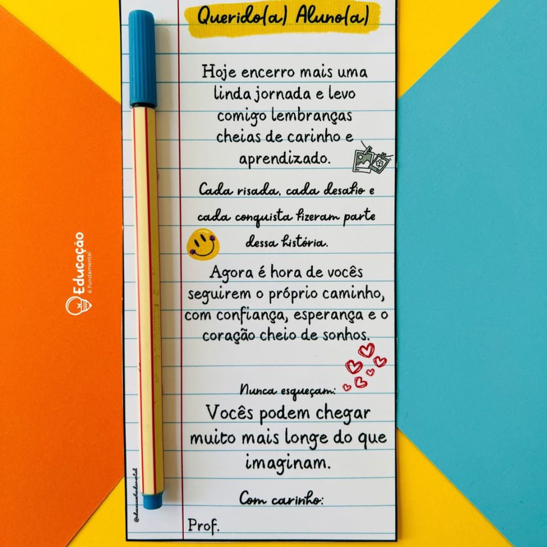 Cartões de Encerramento do Ano Letivo