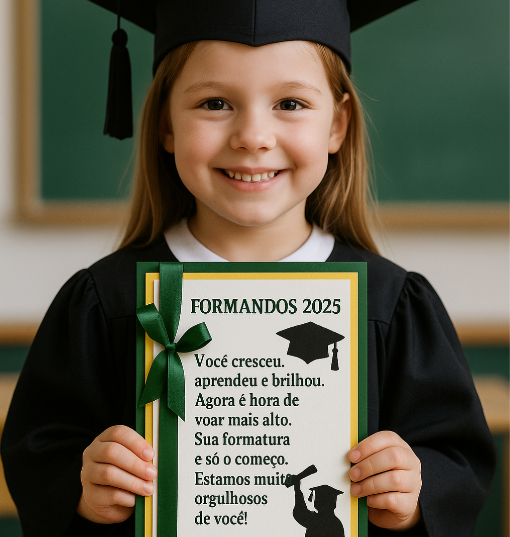 Cartão Lembrancinha de Formatura 2025 – Cor Verde