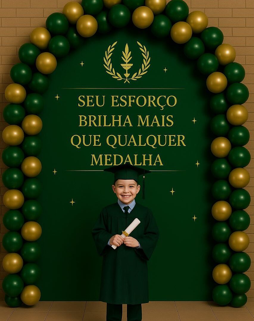 Painel de Formatura Gigante e Elegante – Versão Verde Nobre