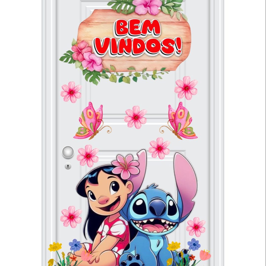 Painel de Porta – Tema Lilo & Stitch
