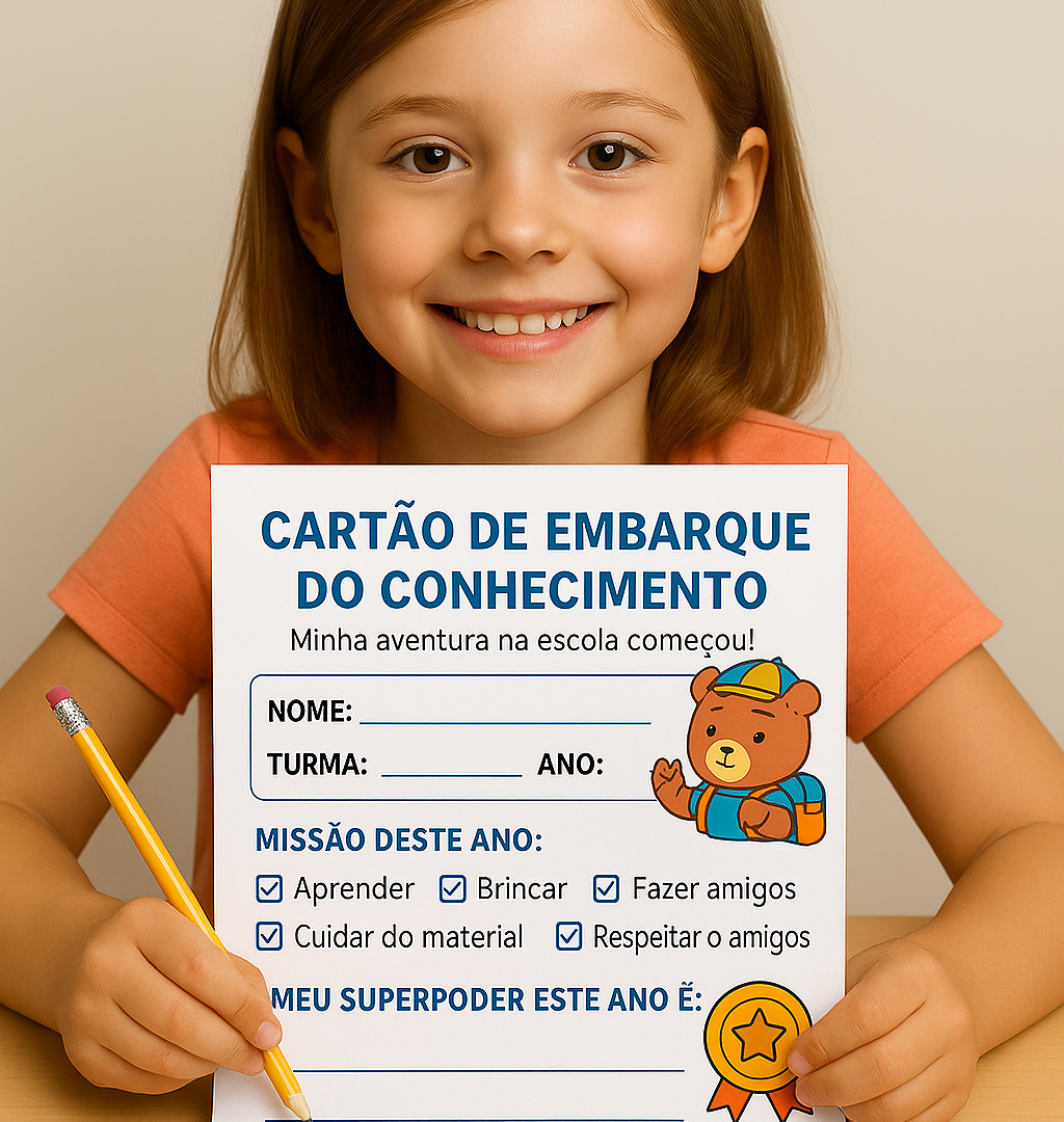 Cartão de Embarque do Conhecimento - Volta às aulas