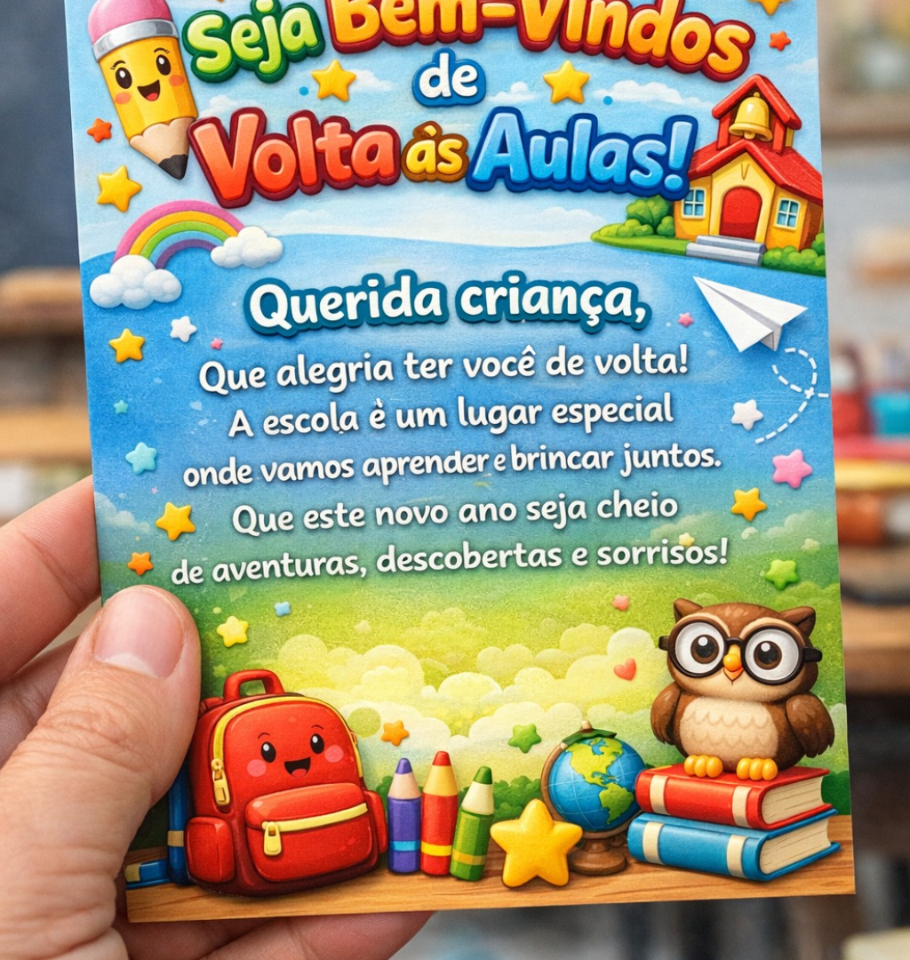 Cartão Volta às Aulas – “QUERIDA CRIANÇA”