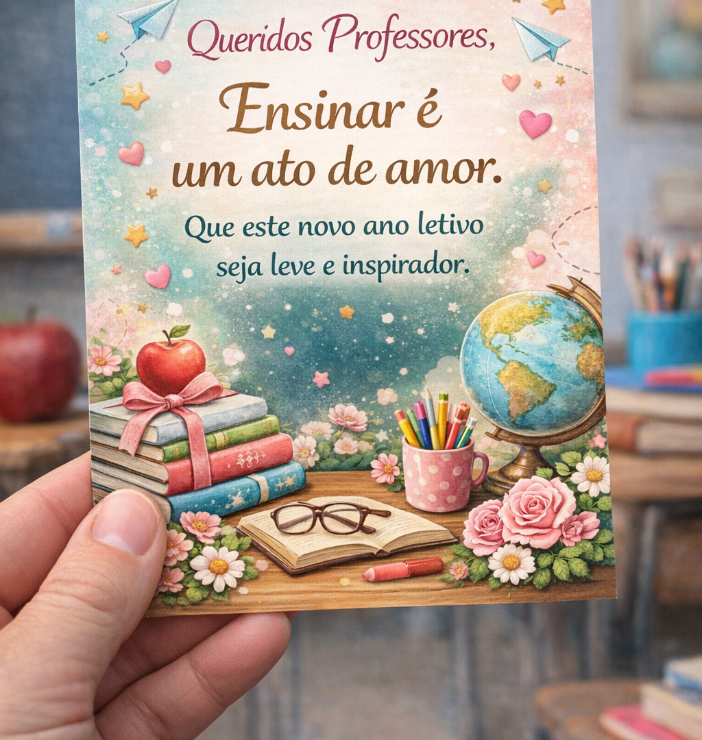 Cartão Volta às Aulas – Queridos Professores