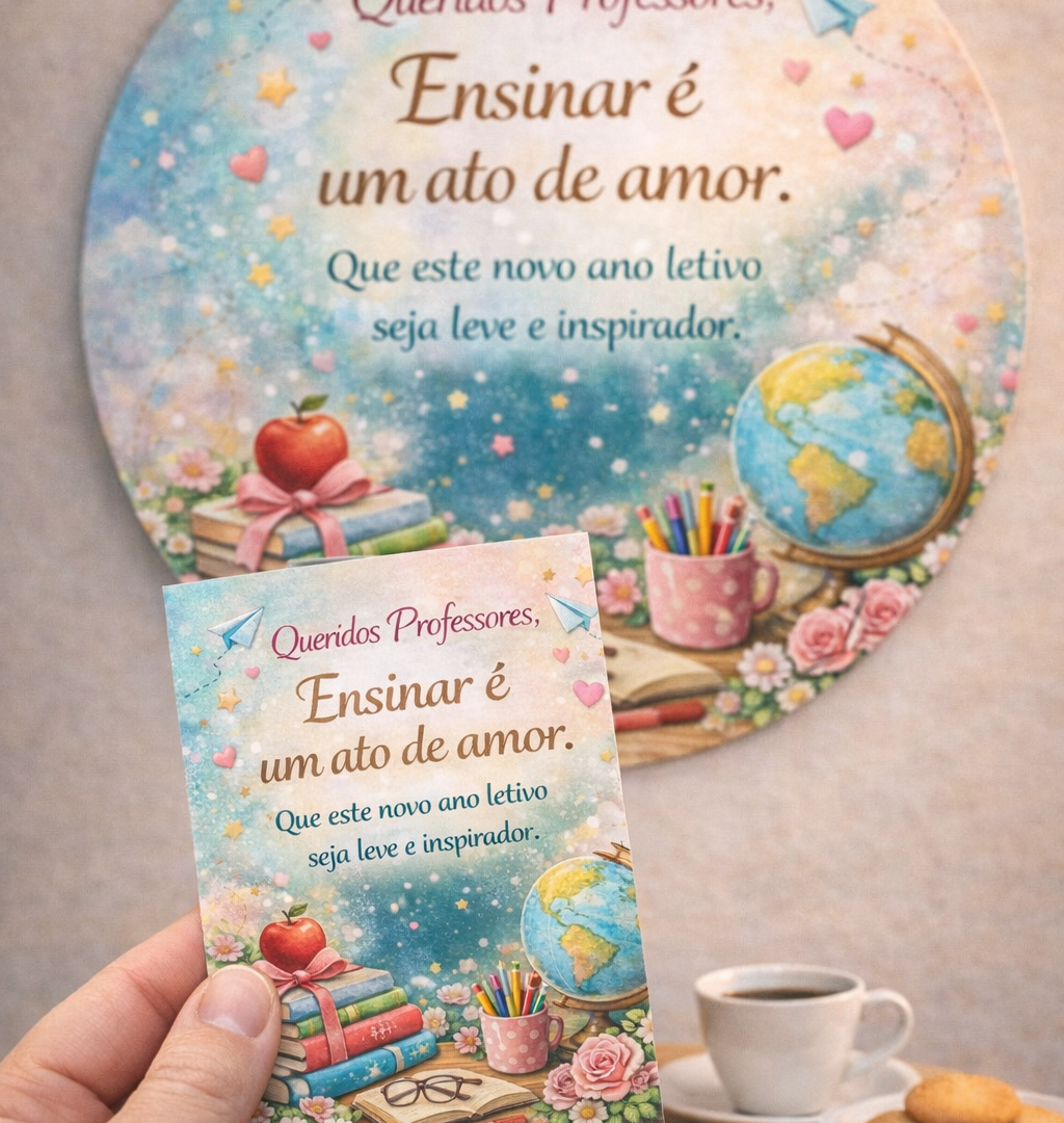 KIT ESPECIAL – PAINEL + CARTÃO - QUERIDOS PROFESSORES!