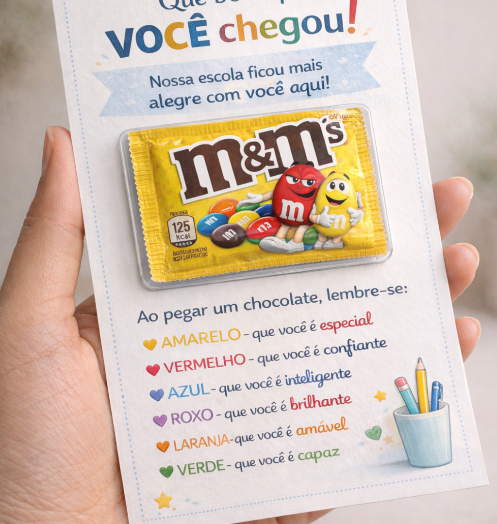 Cartão Afeto em Cores – M&M's