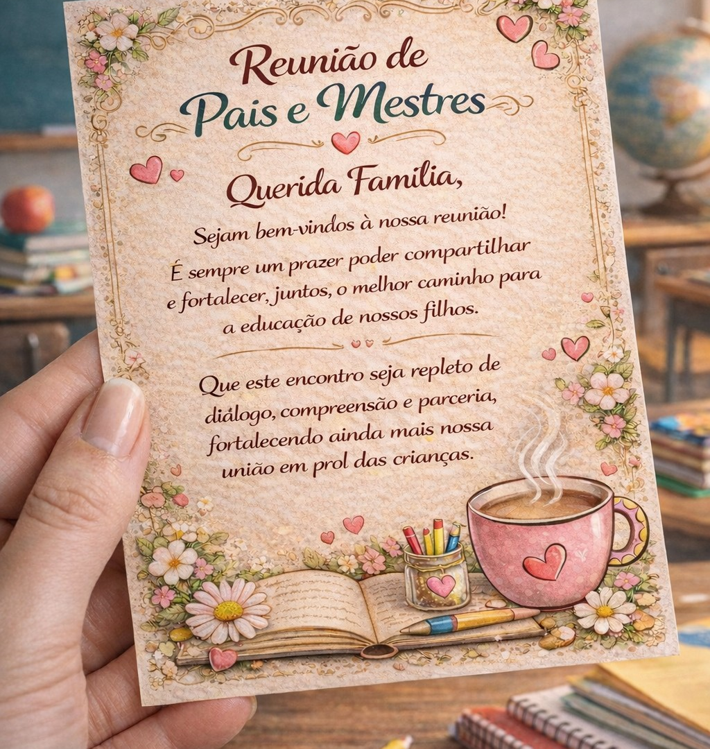 Cartão Reunião de Pais e Mestres