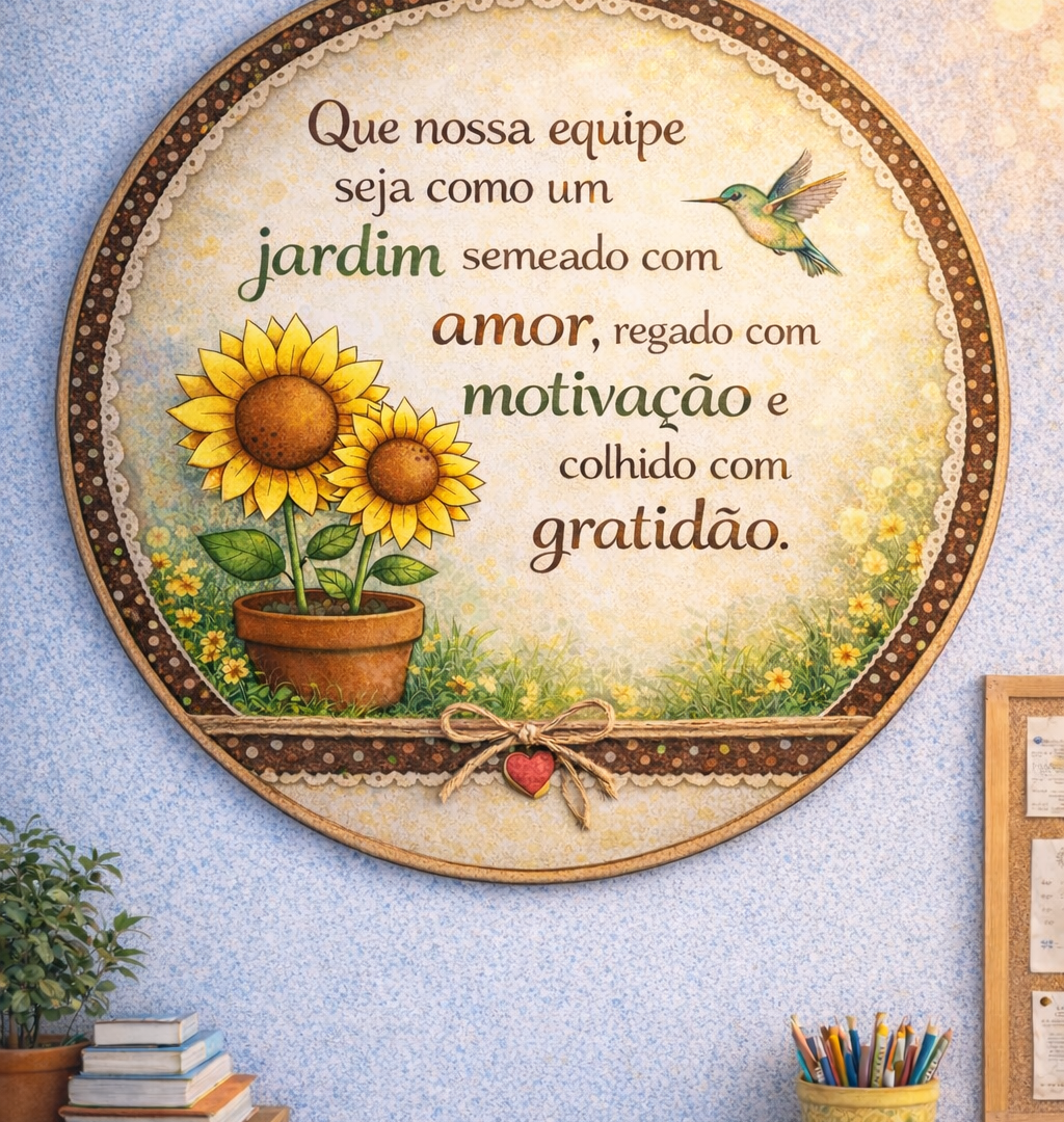 Painel “Querida Equipe – Tema Girassol