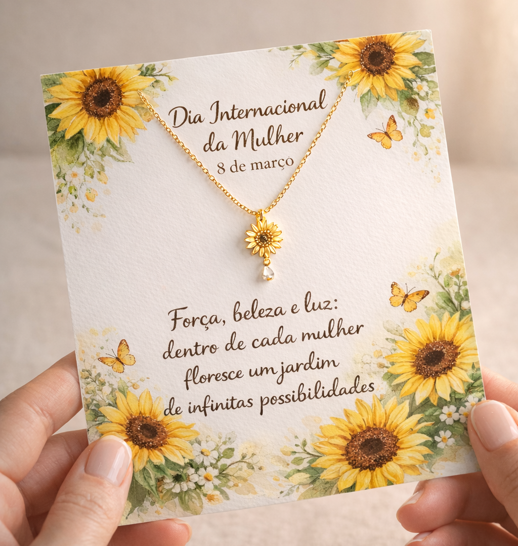 Cartão Dia Internacional da Mulher – Girassol