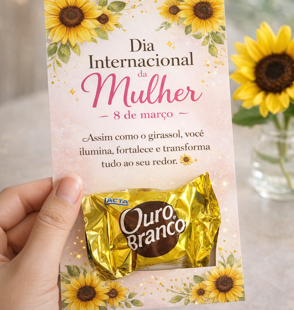 Cartão Dia Internacional da Mulher – Girassol