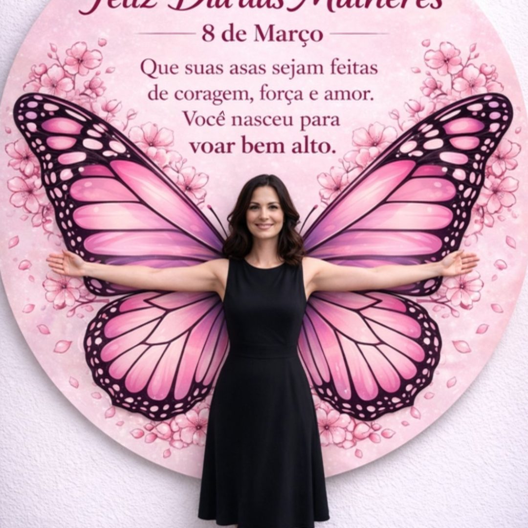 Painel Redondo – Dia Internacional da Mulher (ASAS DE BORBOLETA)