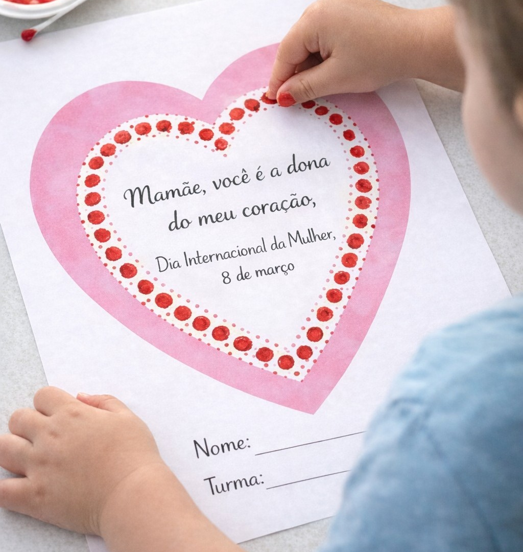 Coração de Dedinhos – Dia da Mulher