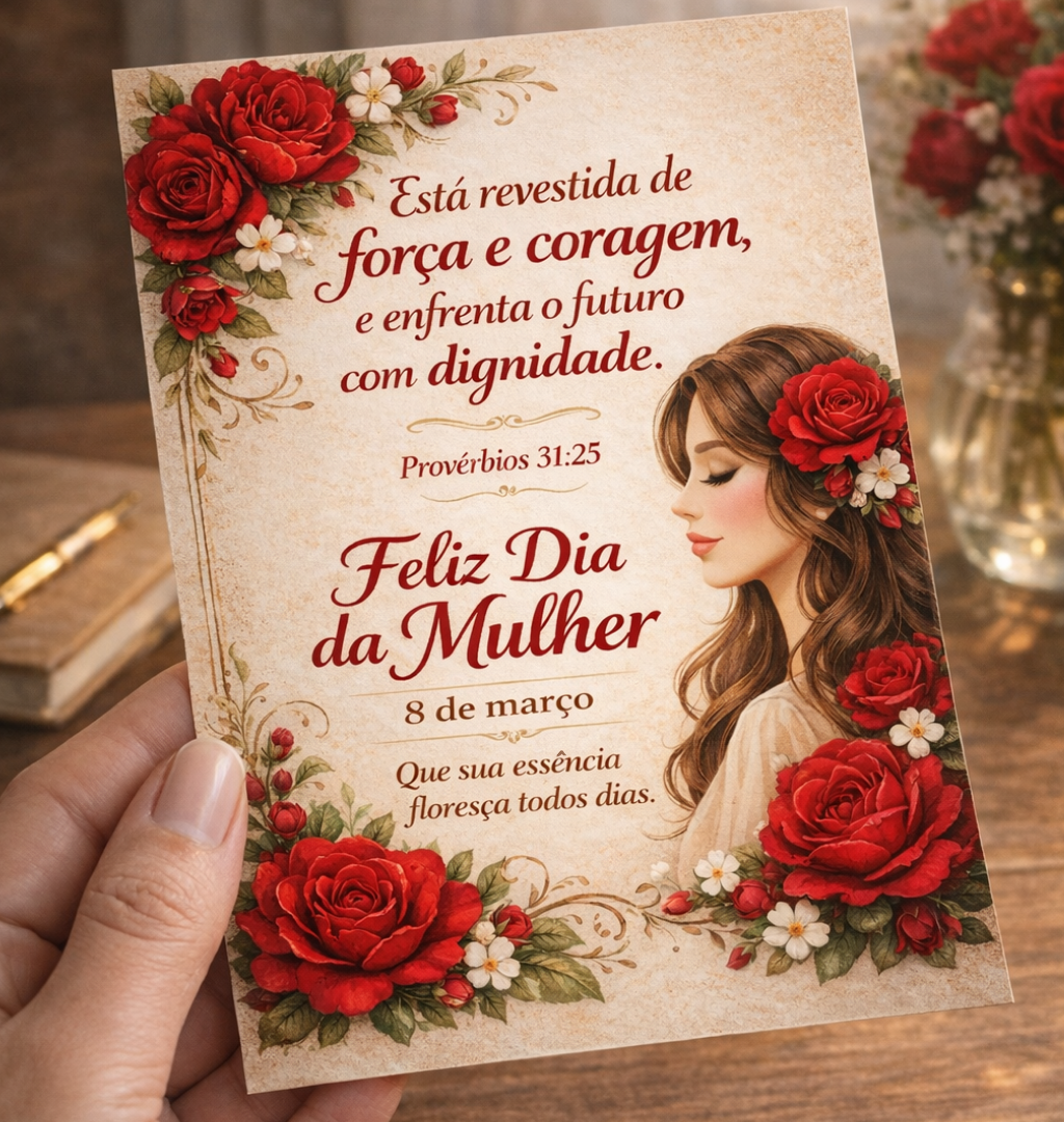 Cartão Dia da Mulher – Provérbios 31:25