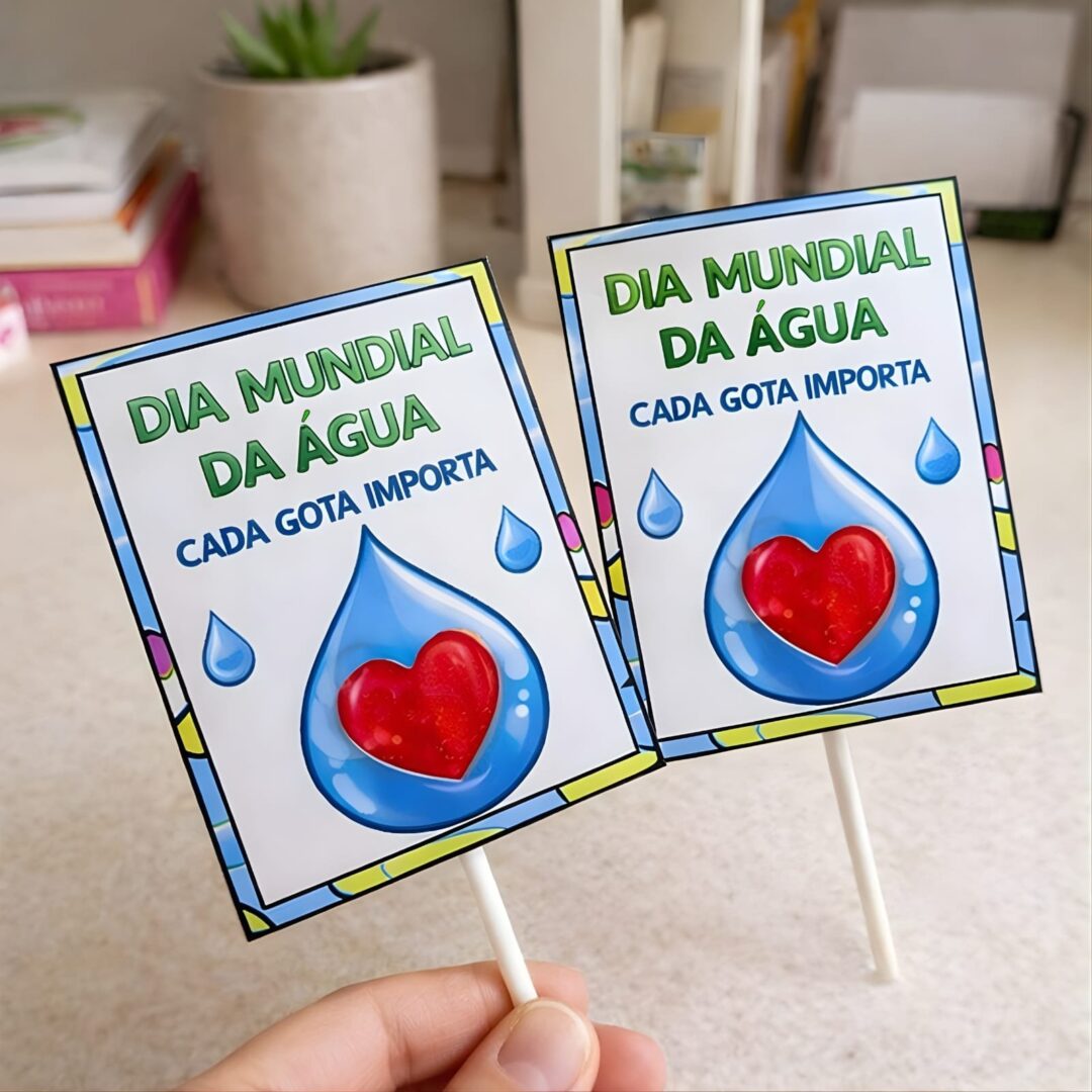 Lembrancinha Dia Mundial da Água - Pirulito