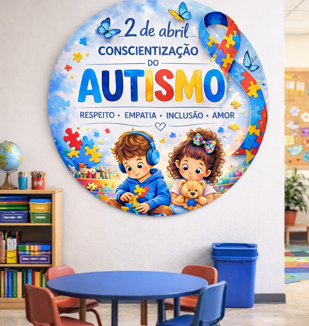 Painel Redondo – Conscientização do Autismo