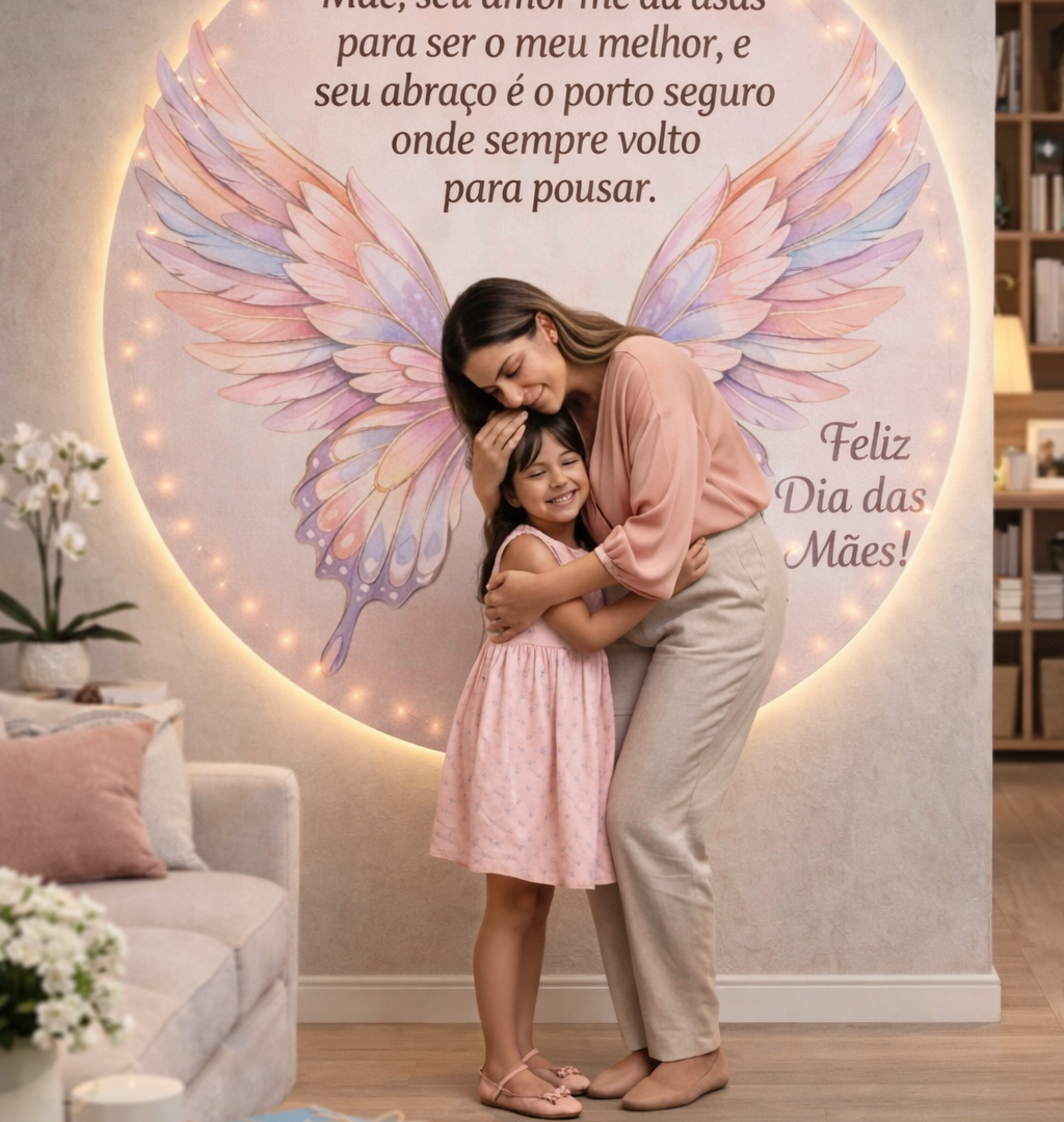 Painel Decorativo Dia das Mães – Mãe, Seu Amor Me Dá Asas