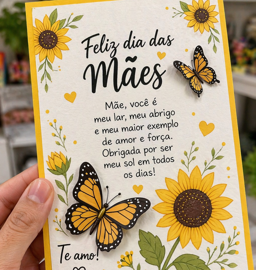 Cartões Dia das Mães – Tema Girassol