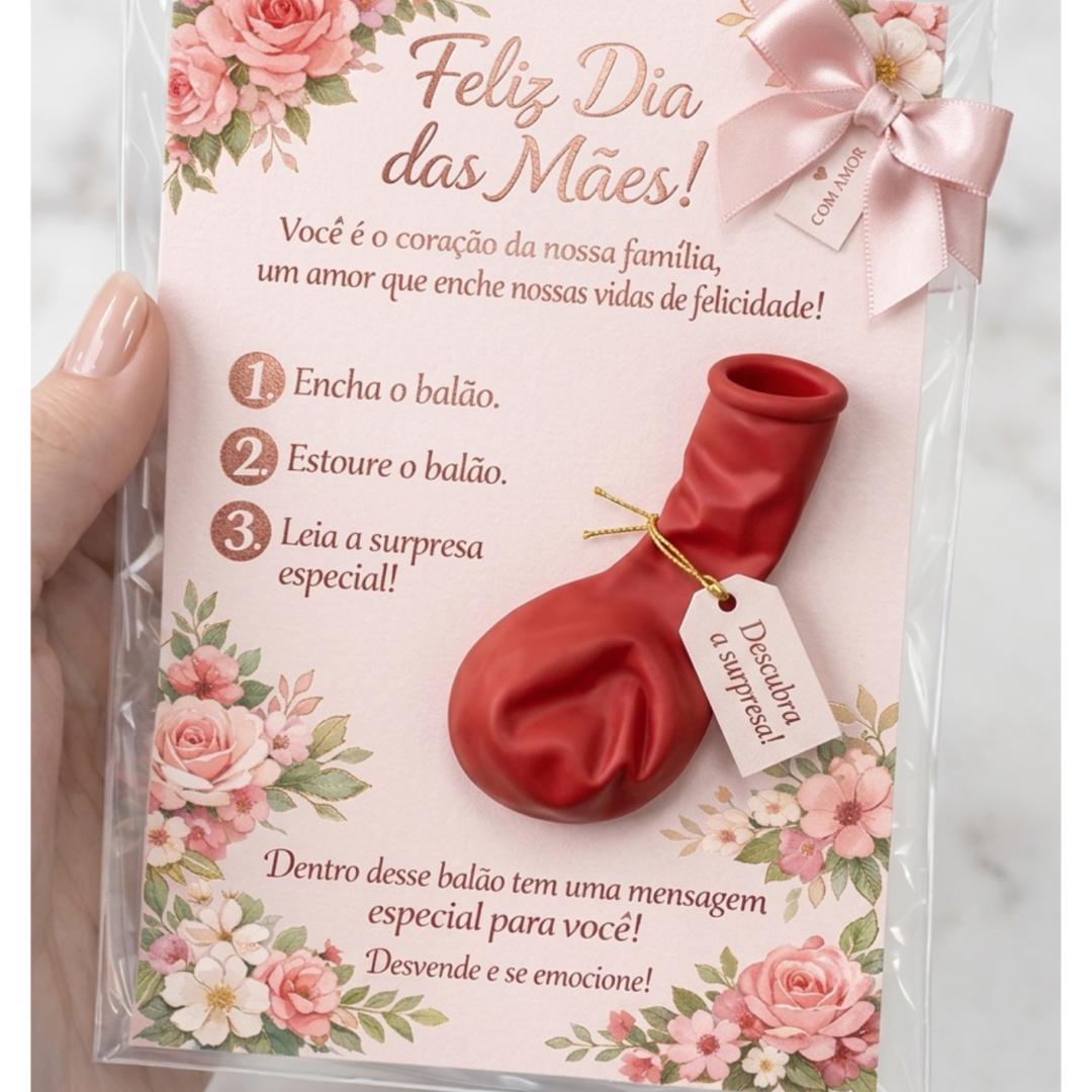 Arquivo Digital – Cartão Interativo Dia das Mães com Balão Surpresa