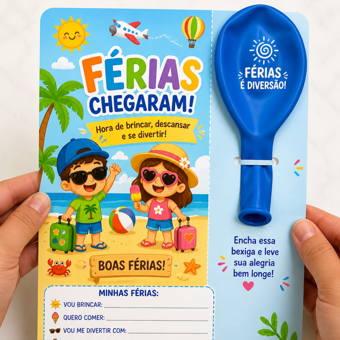CARTÃO INTERATIVO FÉRIAS CHEGARAM