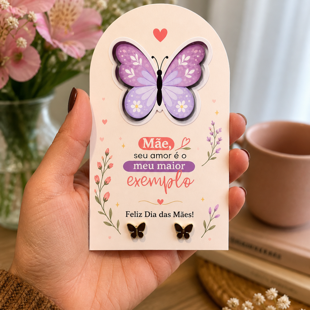 Cartão Dia das Mães – Borboleta 3D