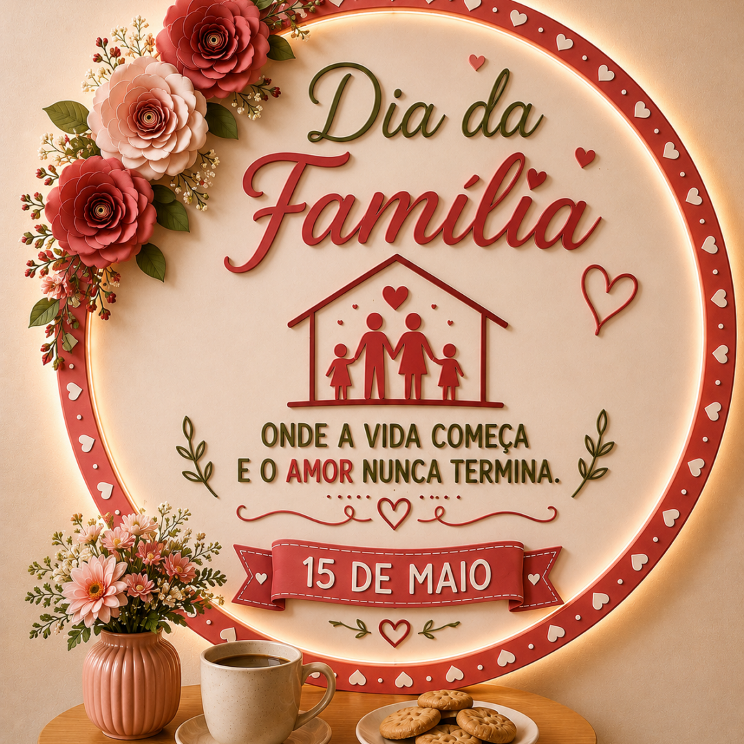 Painel Redondo Encanto da Família – Dia da Família 15 de Maio