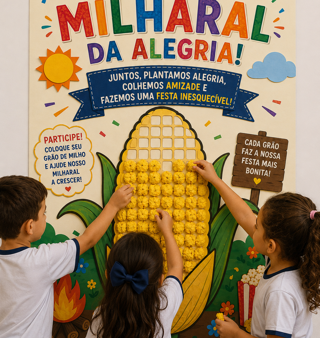 CARTAZ COOPERATIVO + ATIVIDADE INDIVIDUAL FESTA JUNINA