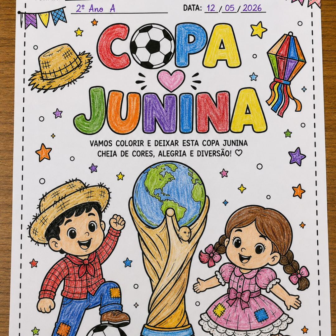 COPA JUNINA – ATIVIDADE PARA COLORIR