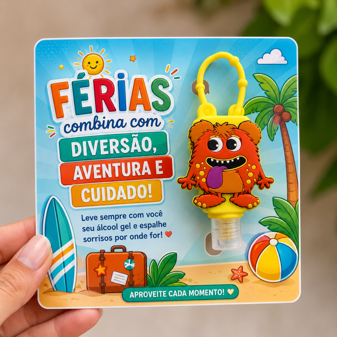 CARTÃO FÉRIAS COM ÁLCOOL GEL