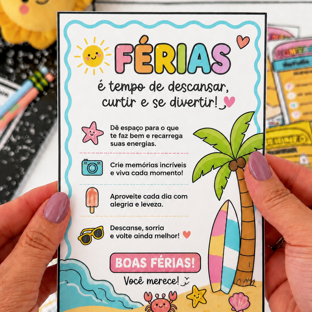CARTÃO BOAS FÉRIAS – VOCÊ MERECE!