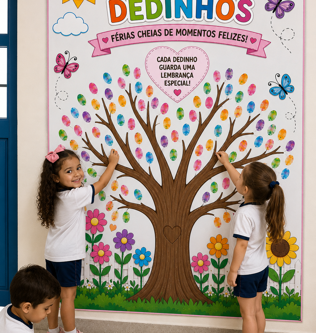 Painel Árvore dos Dedinhos – Férias Coloridas