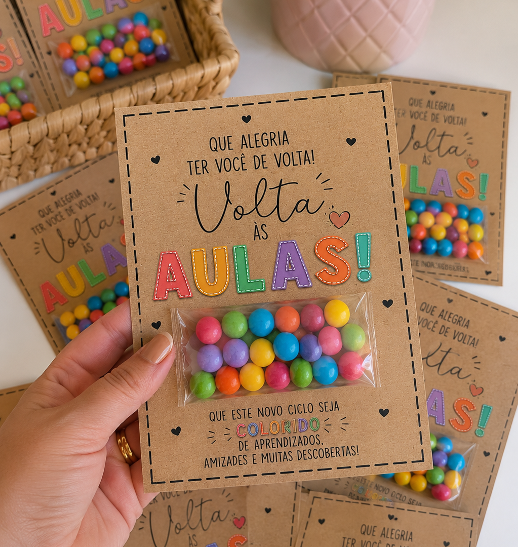 Cartão Porta M&M's – Volta às Aulas