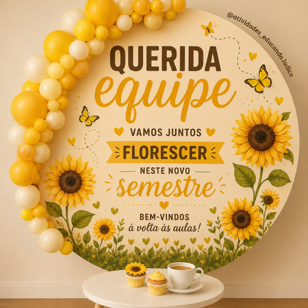 Painel Decorativo – Querida Equipe – Girassóis