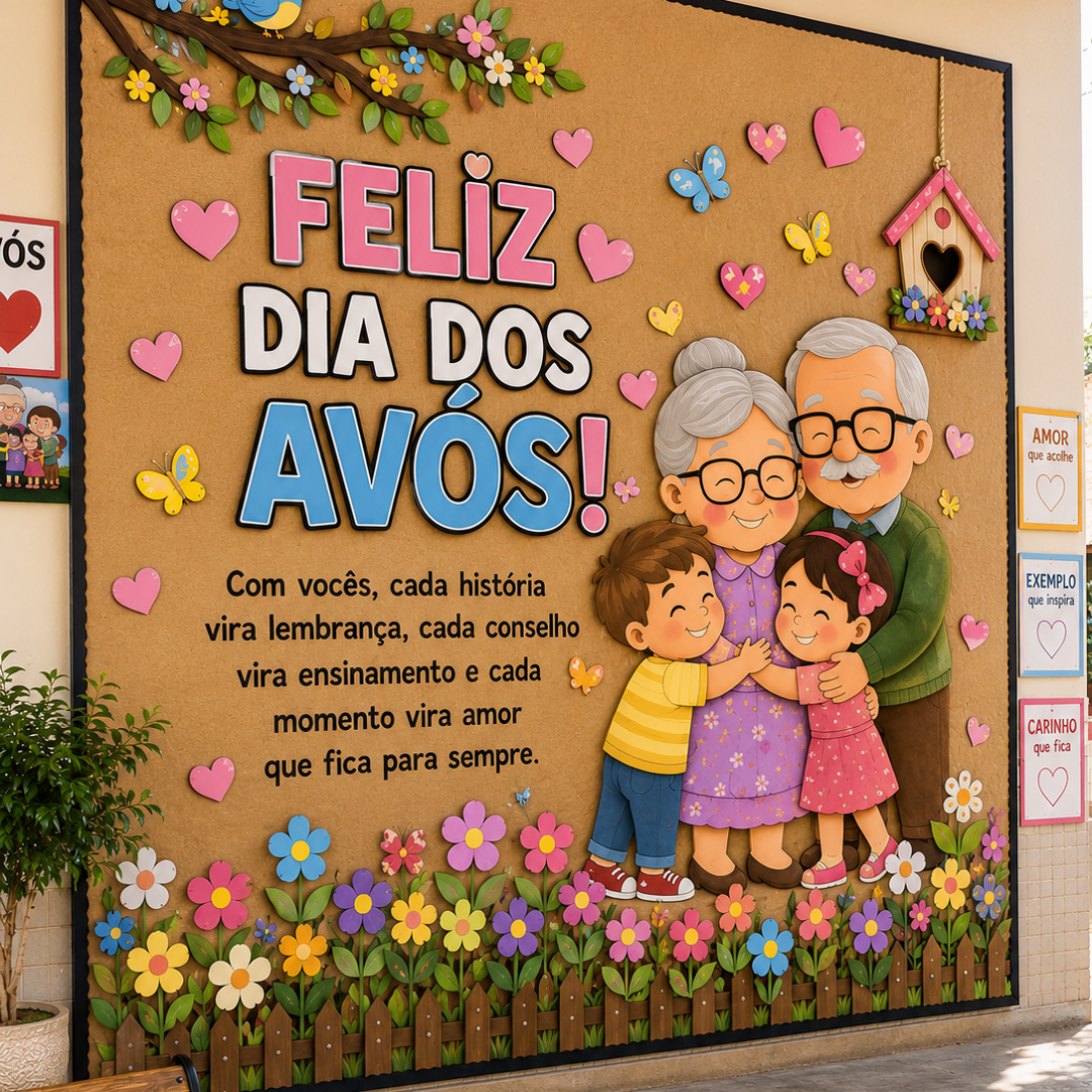 Painel "Memórias que Florescem" – Feliz Dia dos Avós