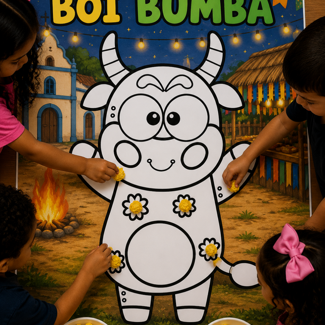 Cartaz Interativo – Boi Bumbá | Colagem com Papel Crepom