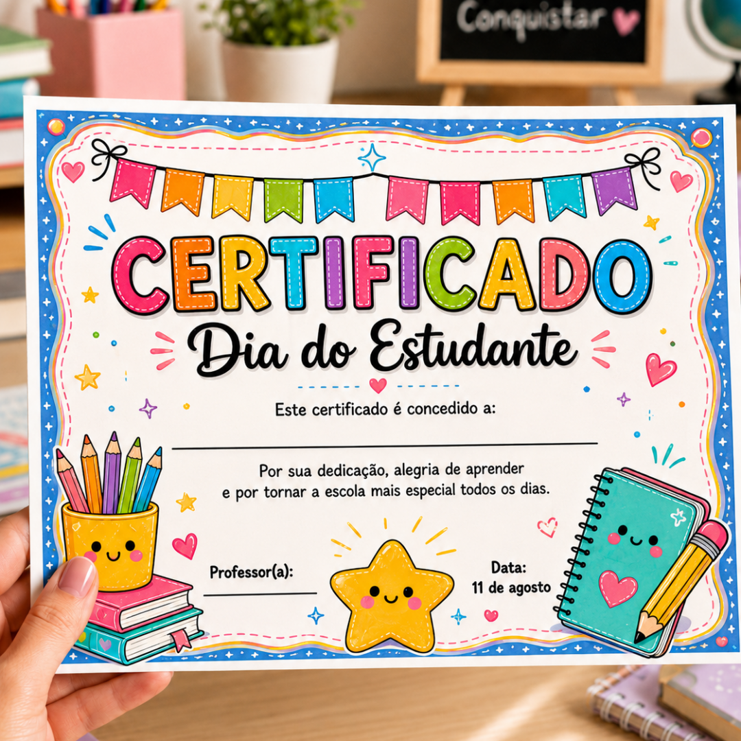 CARTÃO CERTIFICADO – DIA DO ESTUDANTE