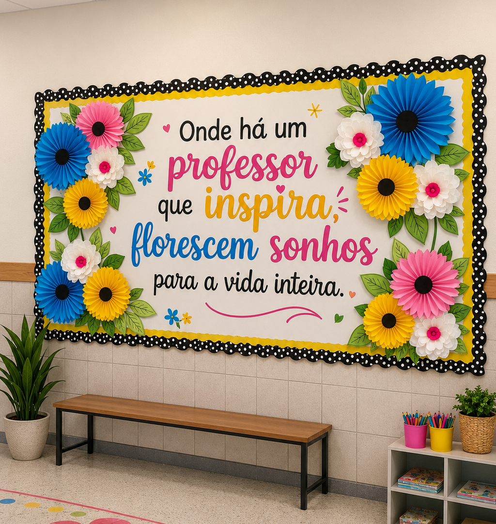 PAINEL ONDE HÁ UM PROFESSOR QUE INSPIRA