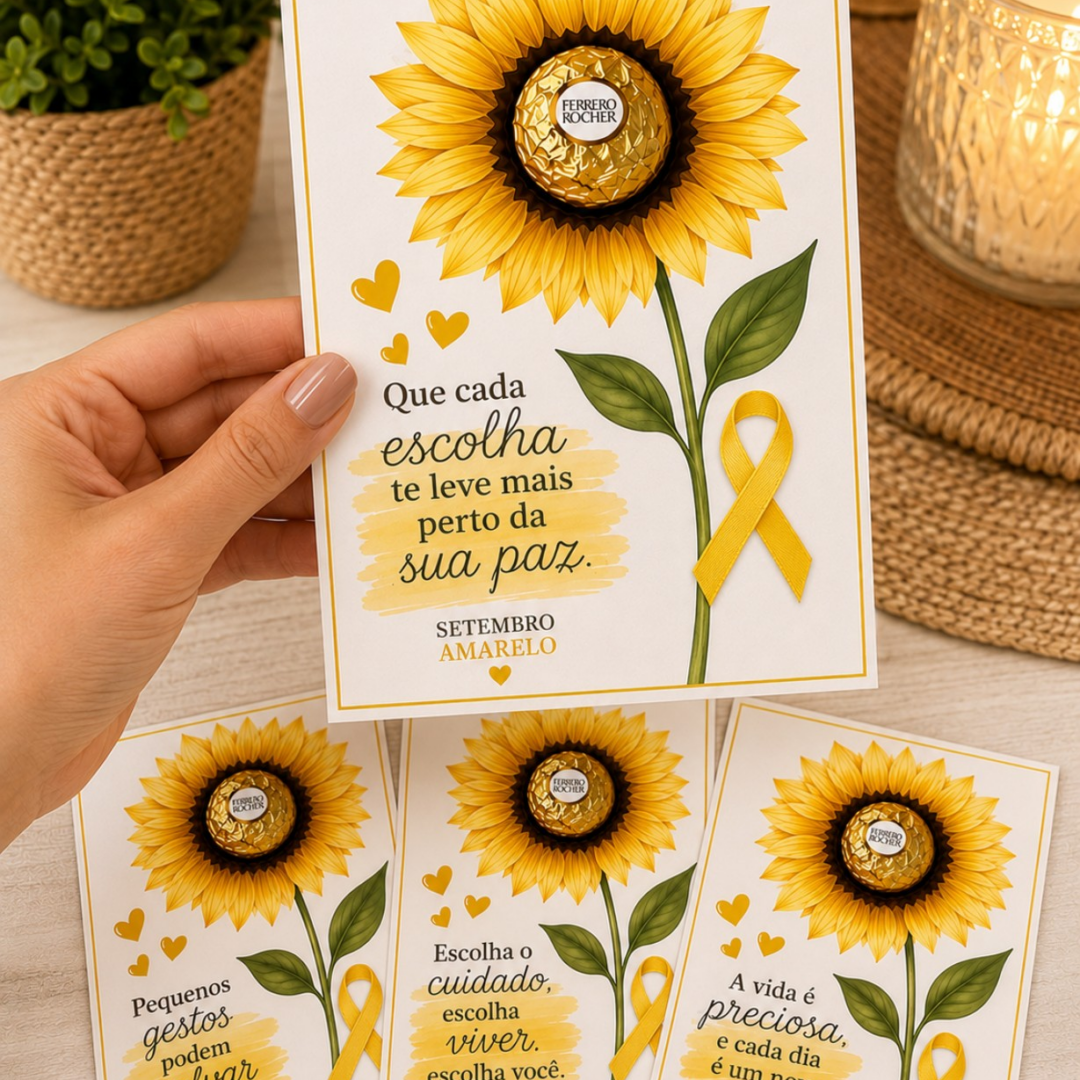 CARTÃO SETEMBRO AMARELO – GIRASSOL DA VIDA