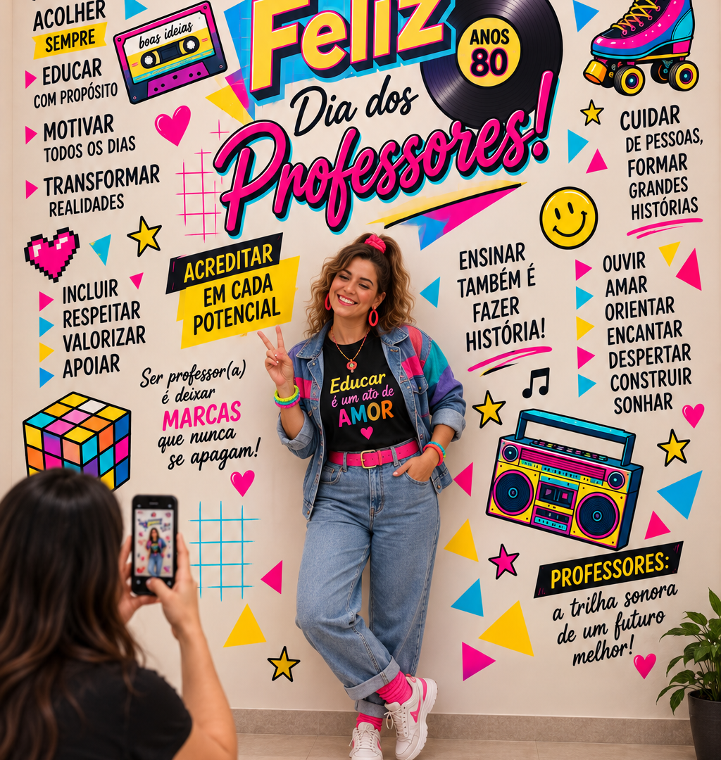 PAINEL PARA FOTOS - PROFESSORES QUE DEIXAM MARCAS ANOS 80