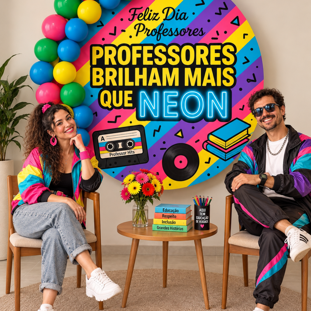 PAINEL PROFESSORES BRILHAM MAIS QUE NEON – ANOS 80