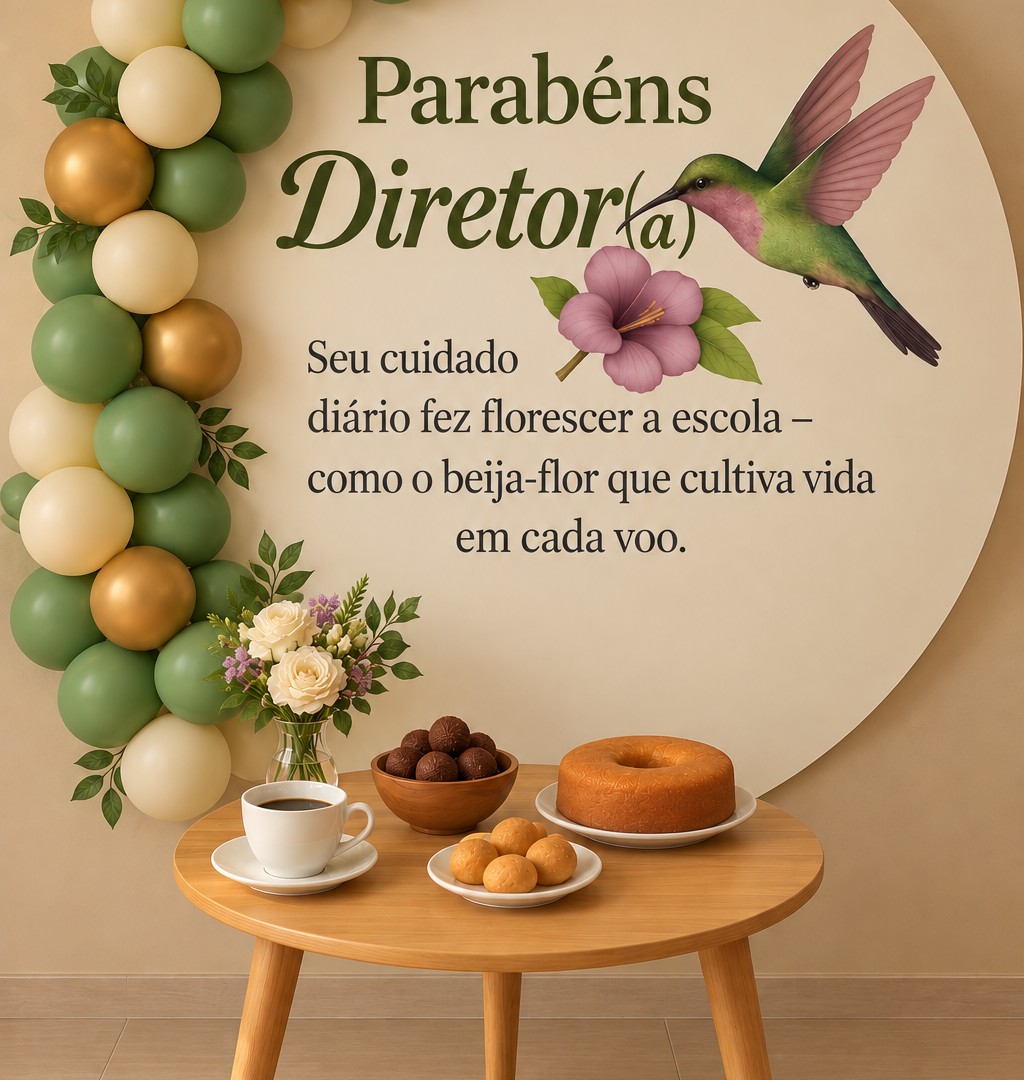 PAINEL BEIJA-FLOR – PARABÉNS DIRETORA
