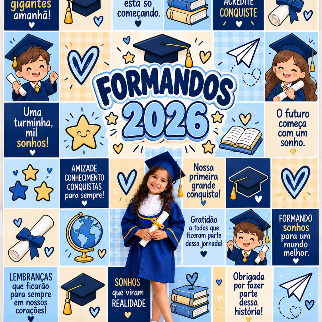 PAINEL DE FORMATURA – FORMANDOS 2026 | AZUL