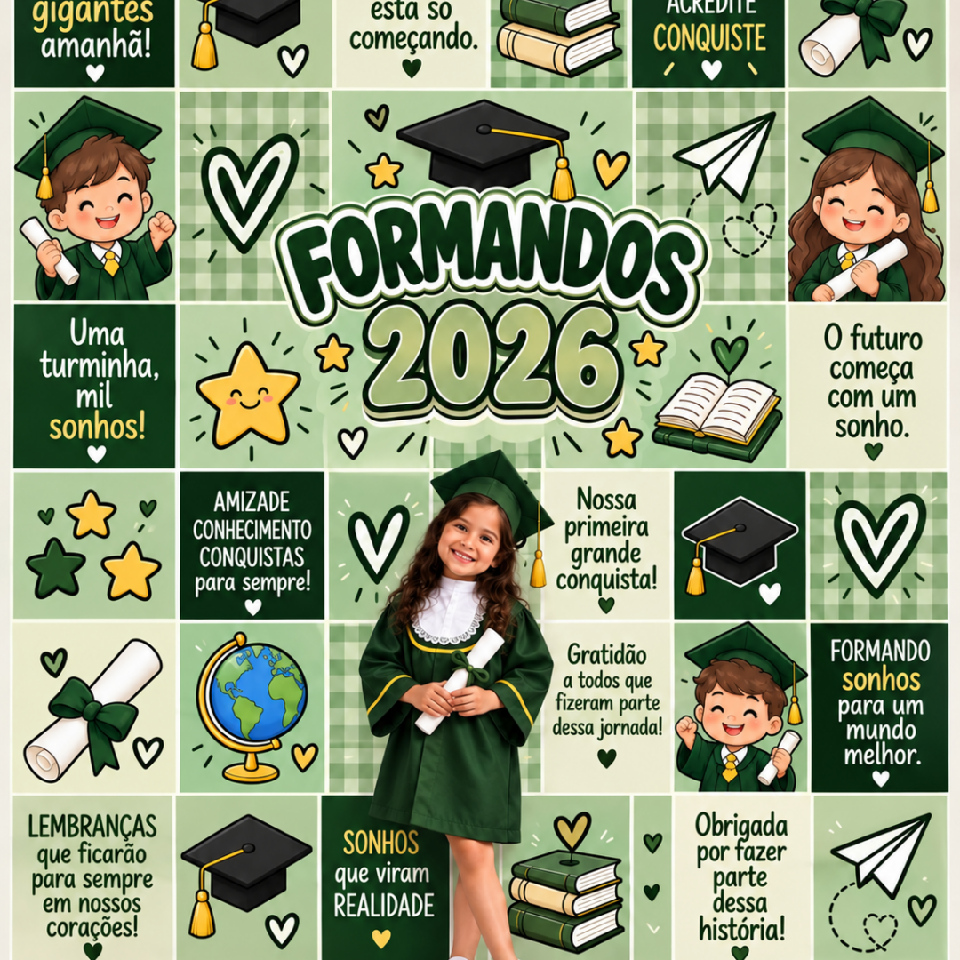 Painel Formandos 2026 – Verde Musgo