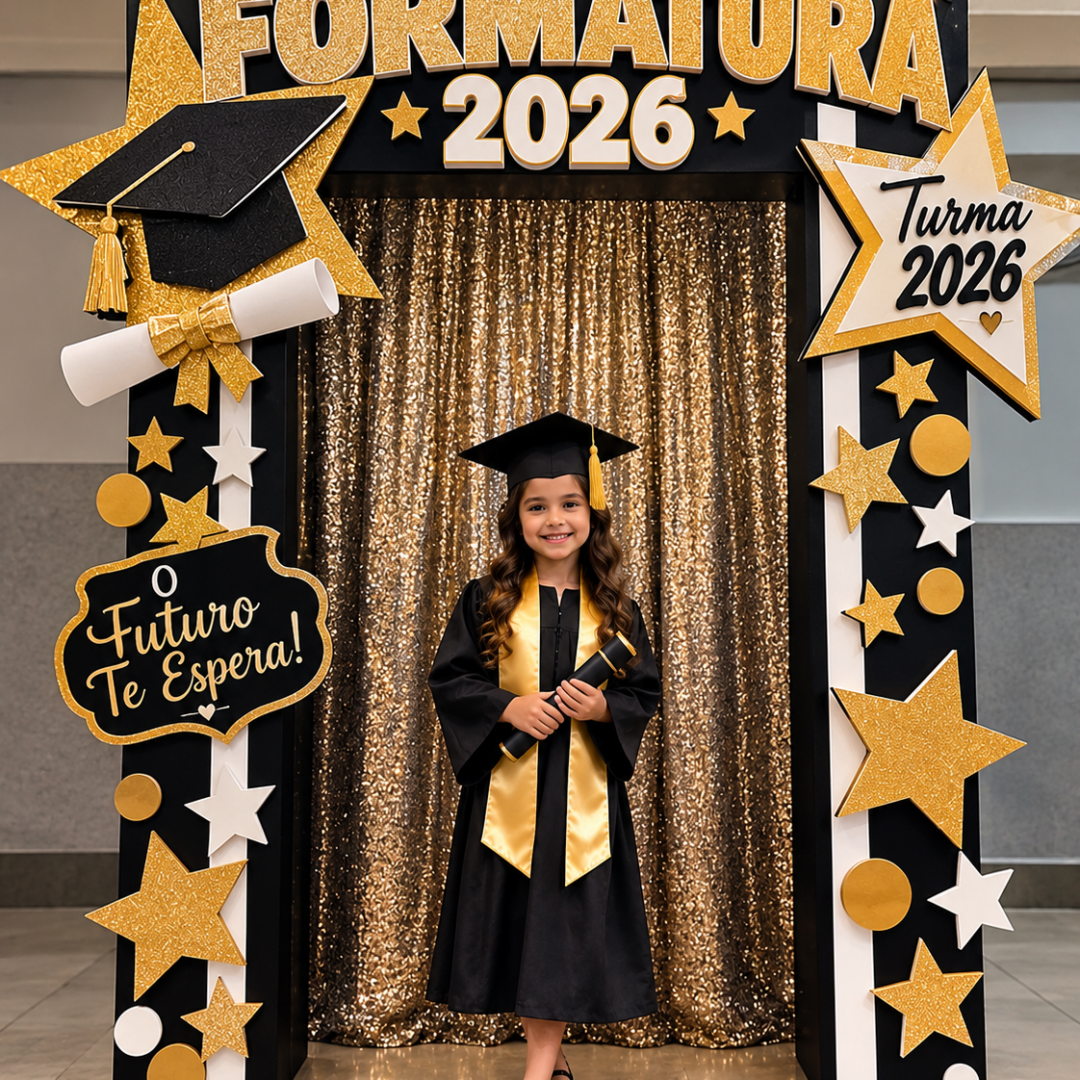 Portal de Formatura 2026 – Preto e Dourado | O Futuro Te Espera!