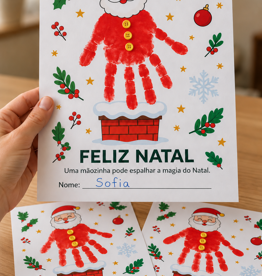 Papai Noel na Palma da Mão